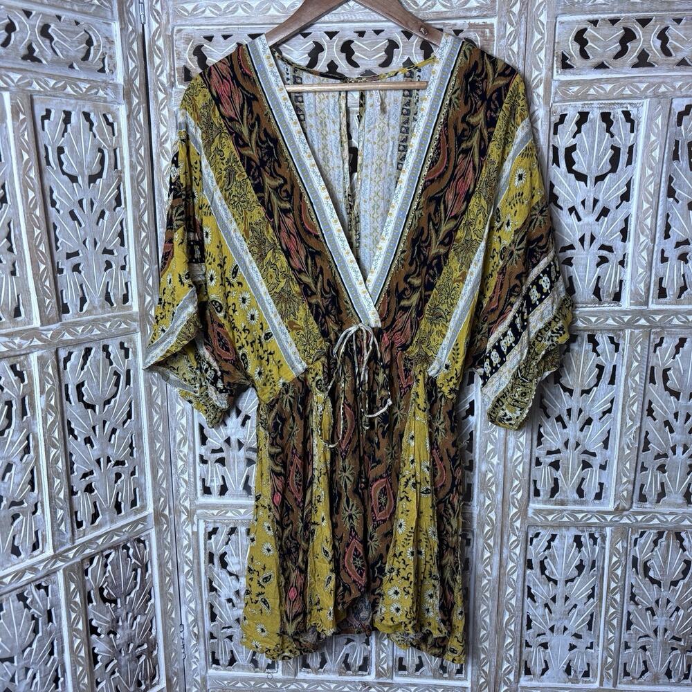 Free People Womens Mixed Emotions Bohemian Hippie Deep V-Neck Romper Size Small